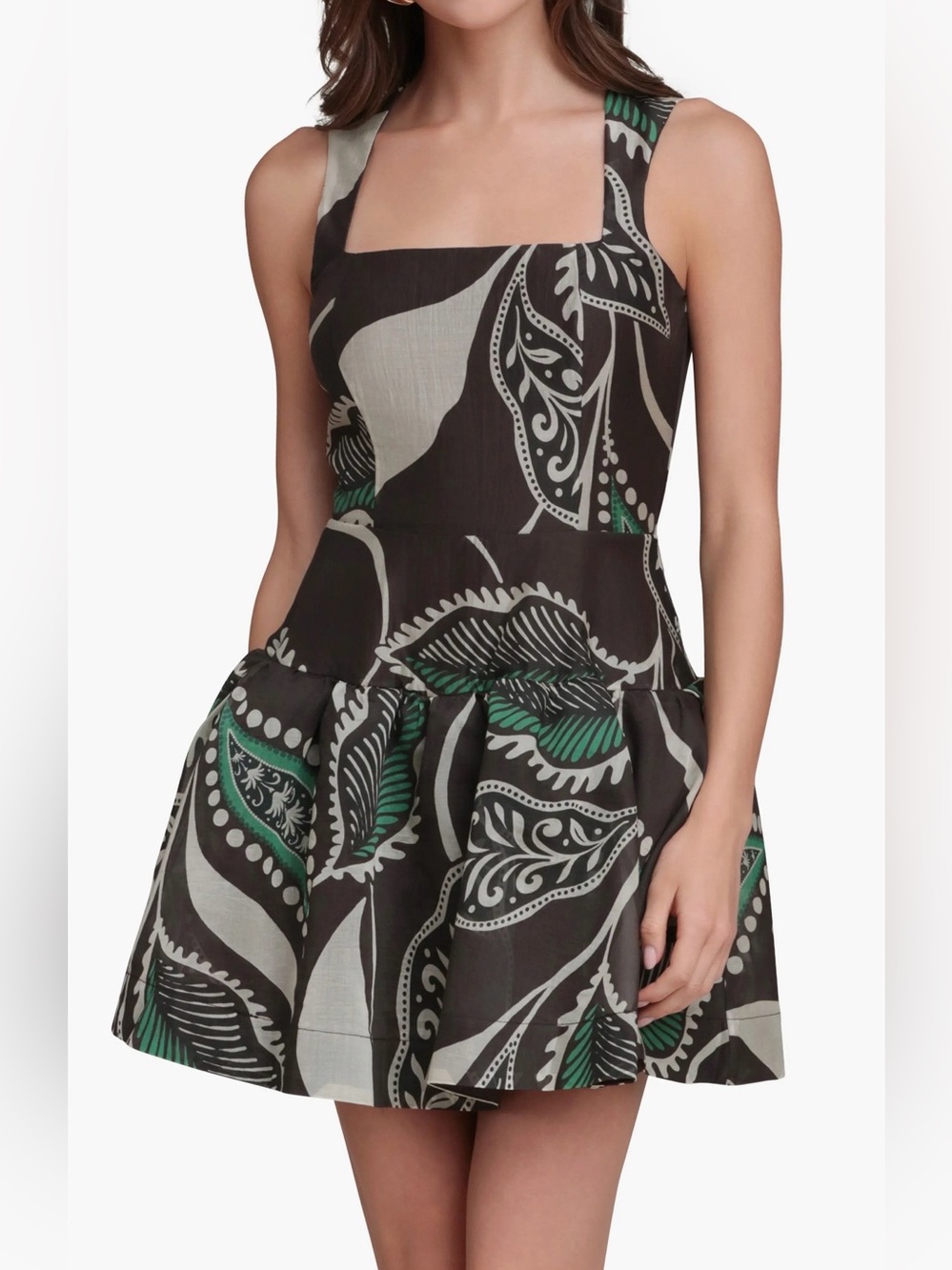Avec Les Filles Bali Paisley Fit & Flare Mini Dress Size 6 NWT
